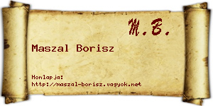 Maszal Borisz névjegykártya
